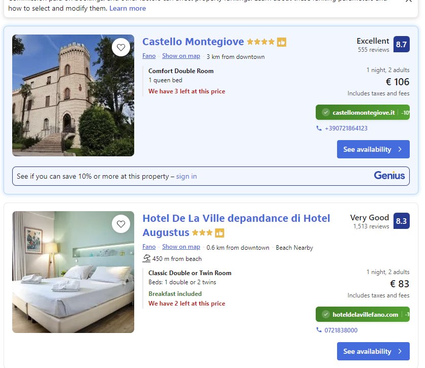 diretto.app in azione su Booking.com